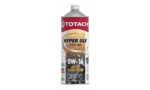 Масло моторное Totachi Hyper ULV 0w16 синтетическое, API SP, ILSAC GF-6B, для бензинового двигателя, 1л, арт. E16001
