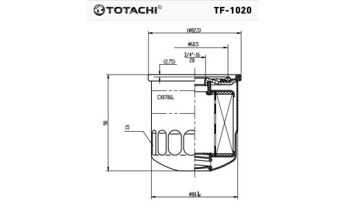 Фильтр топливный Totachi, FC-208, арт. TF-1020