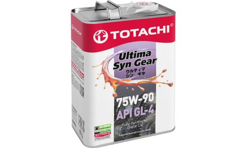 Масло трансмиссионное Totachi Ultima Syn Gear 75w90, синтетическое, API GL-4, для МКПП и мостов, 4л, арт. G3504
