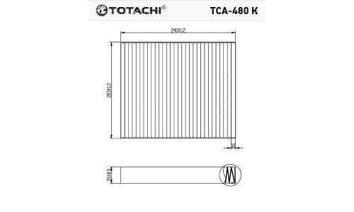 Фильтр салонный Totachi, угольный, арт. TCA-480K