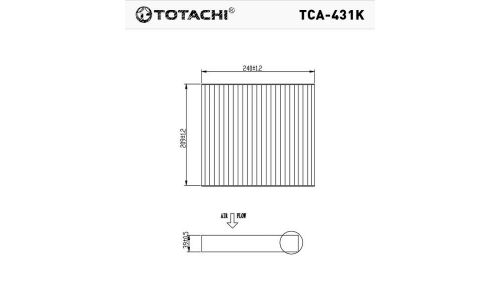Фильтр салонный Totachi, угольный, арт. TCA-431K