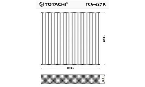 Фильтр салонный Totachi, угольный, арт. TCA-427K