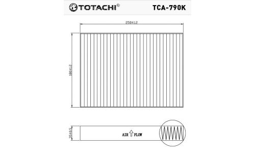 Фильтр салонный Totachi, угольный, арт. TCA-790K