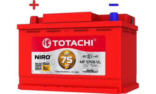 Аккумулятор Totachi Niro MF 57515 VLR L3R(H6R), 75Ач, CCA 770А, обслуживаемый, арт. 90375
