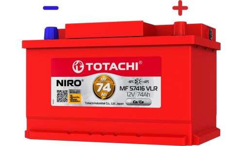 Аккумулятор Totachi Niro MF 57416 VLR LB3 L, 74Ач, CCA 780А, обслуживаемый, арт. 90074