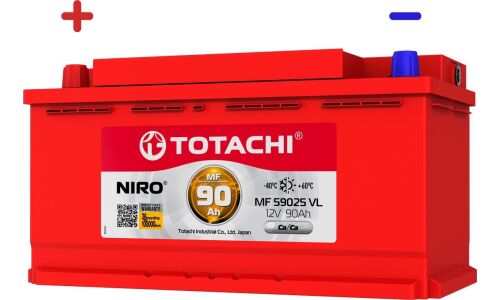 Аккумулятор Totachi Niro MF 59025 VL L5R(H8R), 90Ач, CCA 860А, обслуживаемый, арт. 90290