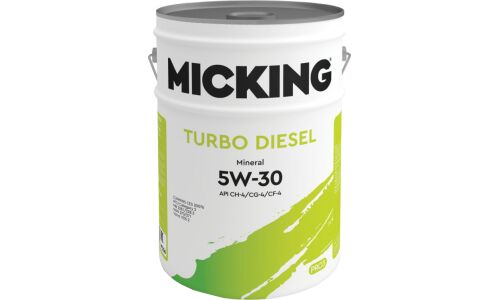 Масло моторное Micking Turbo Diesel PRO3 5w30, минеральное, API CH-4, для дизельного двигателя, 20л, арт. M1236