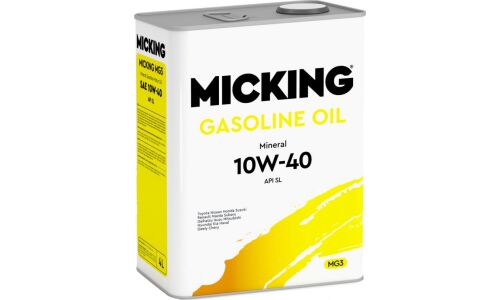 Масло моторное Micking Gasoline Oil MG3 10w40, минеральное, API SL, для бензинового двигателя, 4л, арт. M2173