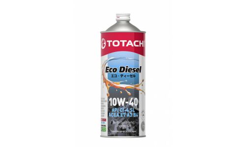Масло моторное Totachi Eco Diesel 10w40 полусинтетическое, API CI-4/SL, ACEA E7/A3/B4, JASO DL-0/DH-1, для дизельного двигателя, 1л, арт. 11201