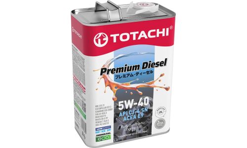 Масло моторное Totachi Premium Diesel 5w40, синтетическое, API CJ-4/SN, ACEA E9/E7, универсальное, 4л, арт. 11704