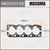Прокладка ГБЦ Masuma, для двигателей 2L-T, арт. MD-01011 S
