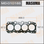 Прокладка ГБЦ Masuma, для двигателей 1KZ-TE, арт. MD-01016 S