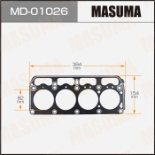 Прокладка головки блока цилиндров Masuma MD-01026