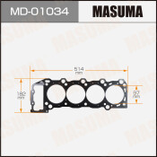 Прокладка головки блока цилиндров Masuma 2TZ-TE (1/10)