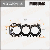 Прокладка головки блока цилиндров Masuma VQ30DE front (1/10) Толщина 1,6 мм