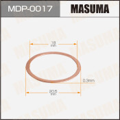 Кольцо уплотнительное топливной форсунки Masuma, медня, 0636-13-651, 18х20.5х0.3мм, для Mazda, с двигателями FE / R2 / KF / RF / HA / SL, арт. MDP-0017