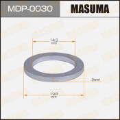 Шайба (прокладка) для болта маслосливного MASUMA, HYUNDAI 14.3x19.8x2