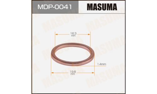 Шайба (прокладка) для болта маслосливного MASUMA, CHERY 19.8x16.3x1.4 [уп.50]