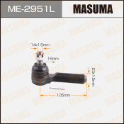 Наконечник рулевой тяги Masuma, арт. ME-2951L