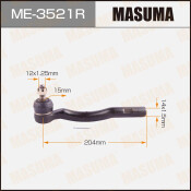 Наконечник рулевой тяги Masuma, правый, арт. ME-3521R