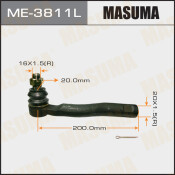 Наконечник рулевой тяги Masuma, левый, арт. ME-3811L