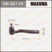 Наконечник рулевой тяги Masuma, правый, арт. ME-3811R