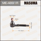Наконечник рулевой тяги Masuma, правый, арт. ME-4891R
