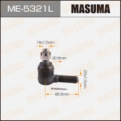 Наконечник рулевой тяги Masuma, левый, арт. ME-5321L