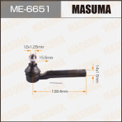 Наконечник рулевой тяги Masuma, арт. ME-6651