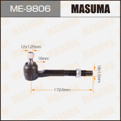 Наконечник задней поперечной регулируемой тяги Masuma, арт. ME-9806