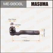 Наконечник рулевой тяги Masuma, левый, арт. ME-9808L