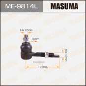 Наконечник задней поперечной регулируемой тяги Masuma, левый, арт. ME-9814L