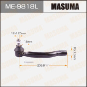 Наконечник рулевой тяги Masuma, левый, арт. ME-9818L