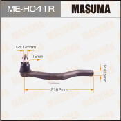 Наконечник рулевой тяги Masuma, правый, арт. ME-H041R