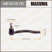 Наконечник рулевой тяги Masuma, правый, арт. ME-N151R