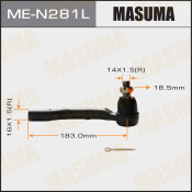 Наконечник рулевой тяги Masuma, для Nissan Pathfinder / Navara, арт. ME-N281L