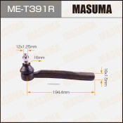 Наконечник рулевой тяги Masuma, правый, арт. ME-T391R