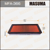 Фильтр воздушный Masuma A-243V, с масляной пропиткой, арт. MFA-366
