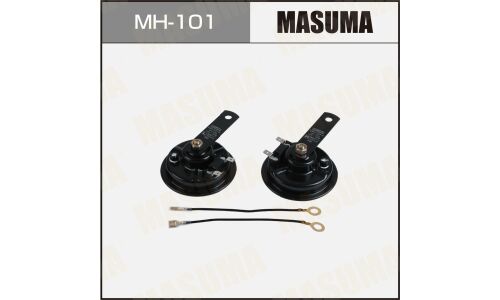 Сигнал звуковой Masuma, дисковый, 12В, частота 350/420Гц, громкость 118дБ, Ø92мм, комплект 2 шт, арт. MH-101