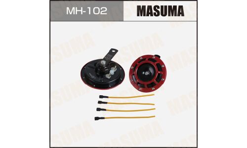 Сигнал звуковой Masuma, дисковый, 12В, частота 350/420Гц, громкость 118дБ, Ø123мм, комплект 2 шт, арт. MH-102