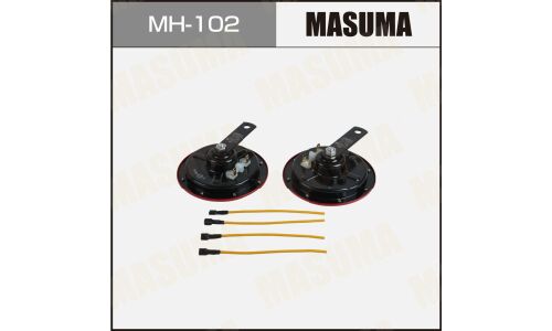 Сигнал звуковой Masuma, дисковый, 12В, частота 350/420Гц, громкость 118дБ, Ø123мм, комплект 2 шт, арт. MH-102