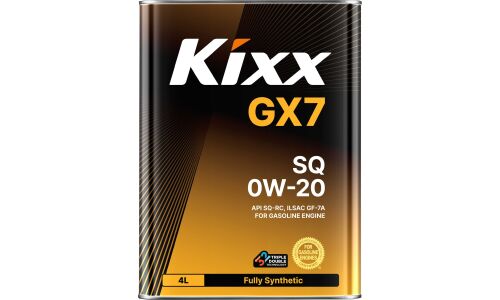 Масло моторное Kixx GX7 0w20, синтетическое, API SQ RC, ILSAC GF-7A, для бензинового двигателя, 4л, арт. L218144TE1
