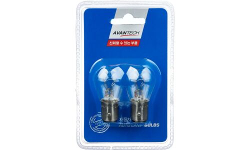 Лампа Avantech Autolamp Bulbs P21/4W (BAZ15d, S25), 12В, 21/4Вт, комплект 2 шт, арт. AIB82061P