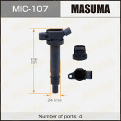 Катушка зажигания Masuma (1AZFSE / 1NZFE / AZV5# / NCP91), арт. MIC-107 Катушка зажигания Masuma (1AZFSE / 1NZFE / AZV5# / NCP91), арт. MIC-107