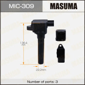 Катушка зажигания Masuma, для Mitsubishi Lancer / Galant Fortis (4B11T), арт. MIC-309 Катушка зажигания Masuma, для Mitsubishi Lancer / Galant Fortis (4B11T), арт. MIC-309