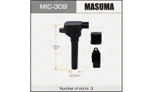 Катушка зажигания Masuma, для Mitsubishi Lancer / Galant Fortis (4B11T), арт. MIC-309