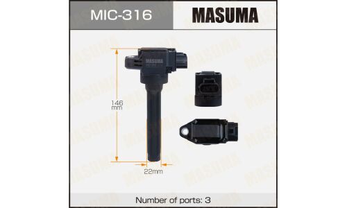 Катушка зажигания Masuma, для Mitsubishi Mirage (3A90 / 3A92), арт. MIC-316
