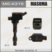 Катушка зажигания Masuma, для Hyundai Elantra, KIA Optima Hybrid (Nu), арт. MIC-K315 Катушка зажигания Masuma, для Hyundai Elantra, KIA Optima Hybrid (Nu), арт. MIC-K315