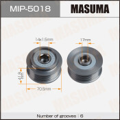 Шкив генератора MASUMA, HONDA / J35Y1, J35Y5