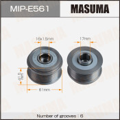 Шкив генератора MASUMA, RENAULT/ F9Q, F4R, F5R, F4P, F8Q